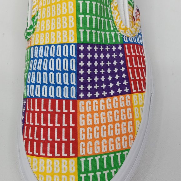 Vans LGBTQ Pride Slip-On Low Cut Sneakers Mens 6.5 Womens 8.0 CLEAN - Picture 9 of 9